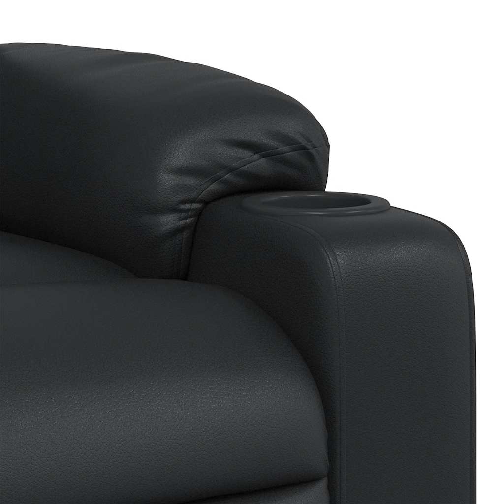 Fauteuil verstelbaar kunstleer zwart is nu te koop bij PeponiXL, paradijselijk wonen!