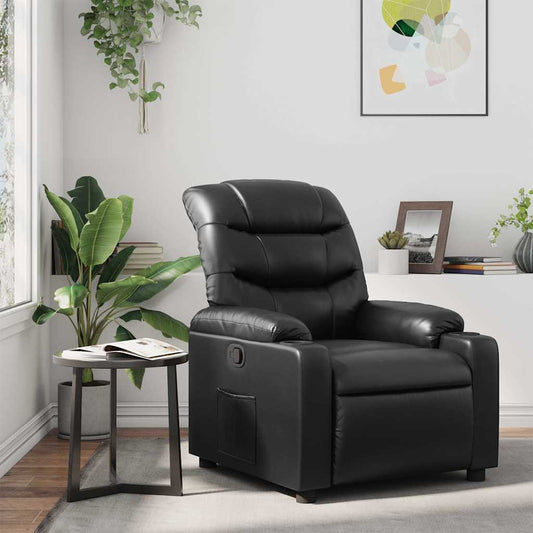 Fauteuil verstelbaar kunstleer zwart is nu te koop bij PeponiXL, paradijselijk wonen!