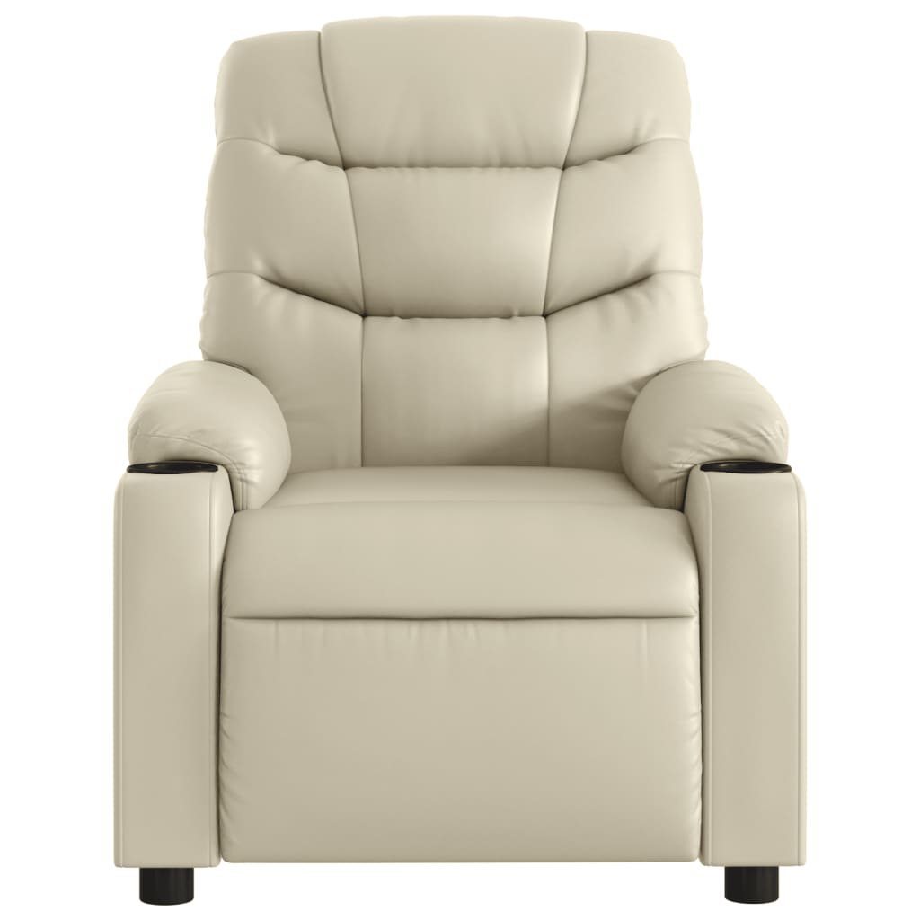 Fauteuil verstelbaar kunstleer crèmekleurig is nu te koop bij PeponiXL, paradijselijk wonen!