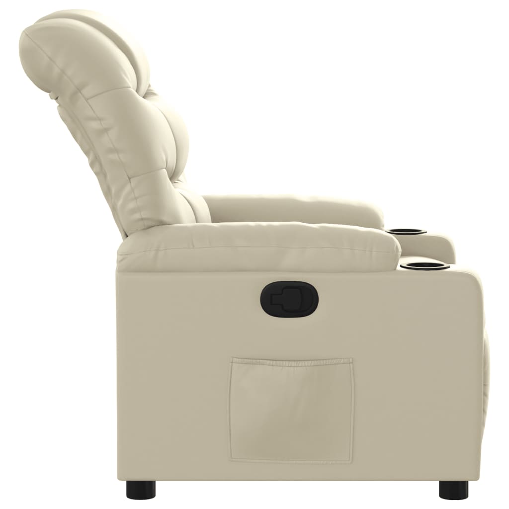 Fauteuil verstelbaar kunstleer crèmekleurig is nu te koop bij PeponiXL, paradijselijk wonen!