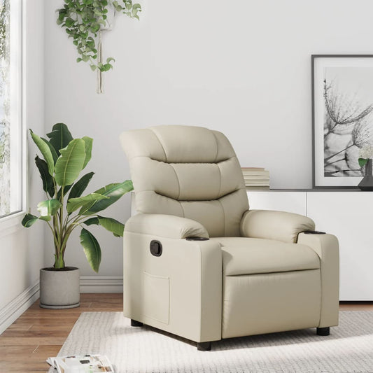 Fauteuil verstelbaar kunstleer crèmekleurig is nu te koop bij PeponiXL, paradijselijk wonen!