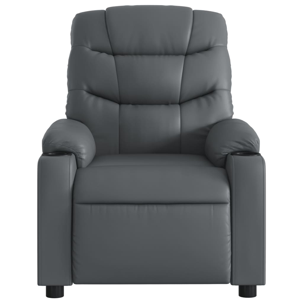 Fauteuil verstelbaar kunstleer grijs is nu te koop bij PeponiXL, paradijselijk wonen!