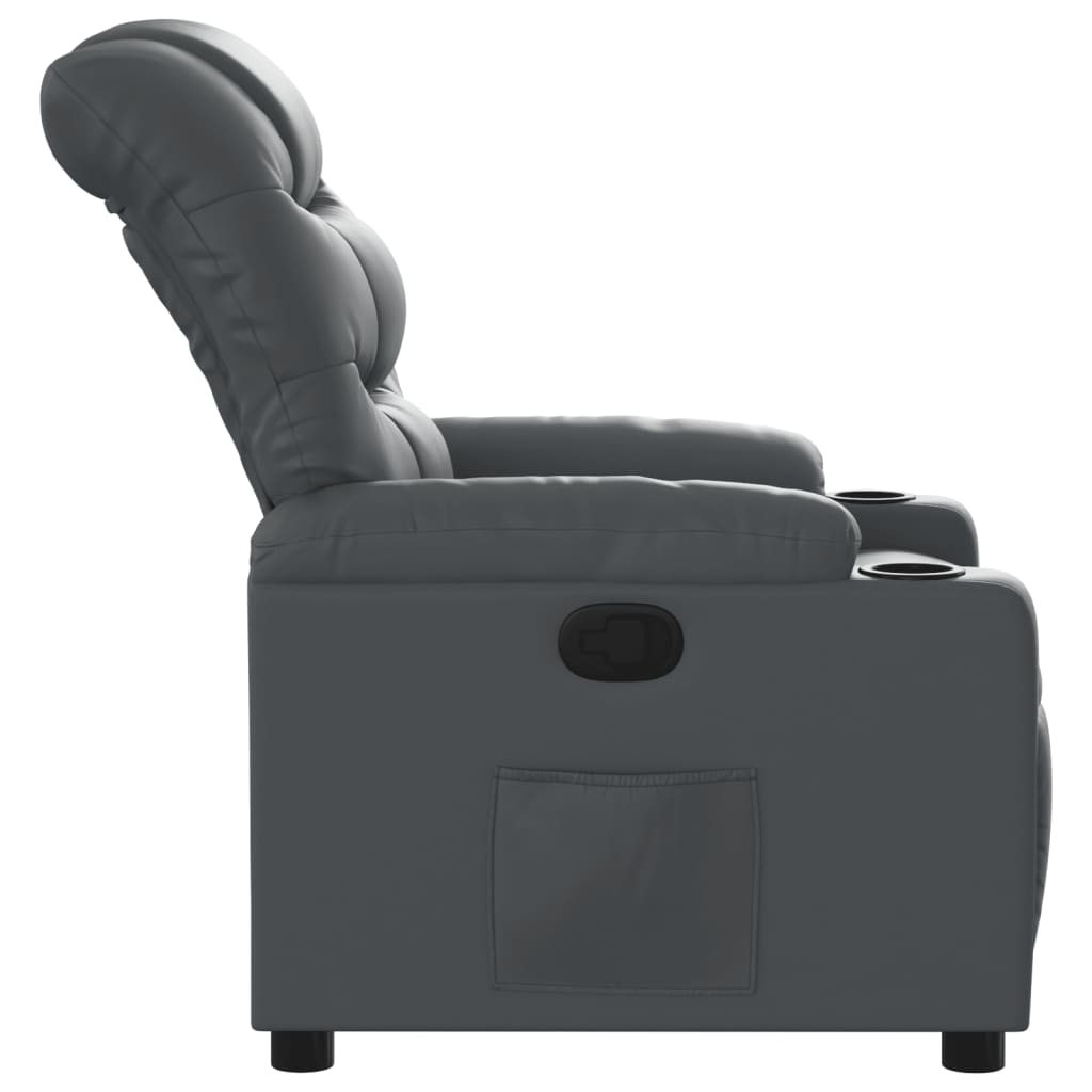 Fauteuil verstelbaar kunstleer grijs is nu te koop bij PeponiXL, paradijselijk wonen!