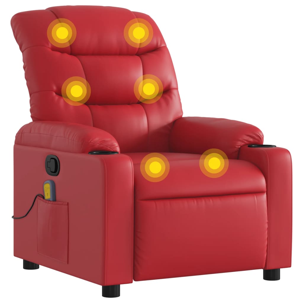 Massagestoel verstelbaar kunstleer rood is nu te koop bij PeponiXL, paradijselijk wonen!