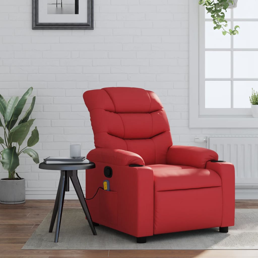 Massagestoel verstelbaar kunstleer rood is nu te koop bij PeponiXL, paradijselijk wonen!