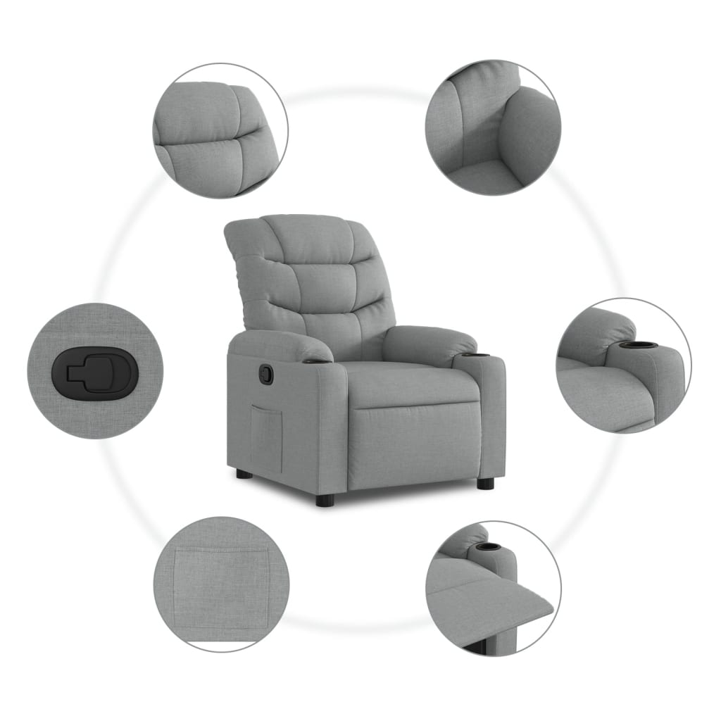 Fauteuil verstelbaar stof lichtgrijs is nu te koop bij PeponiXL, paradijselijk wonen!