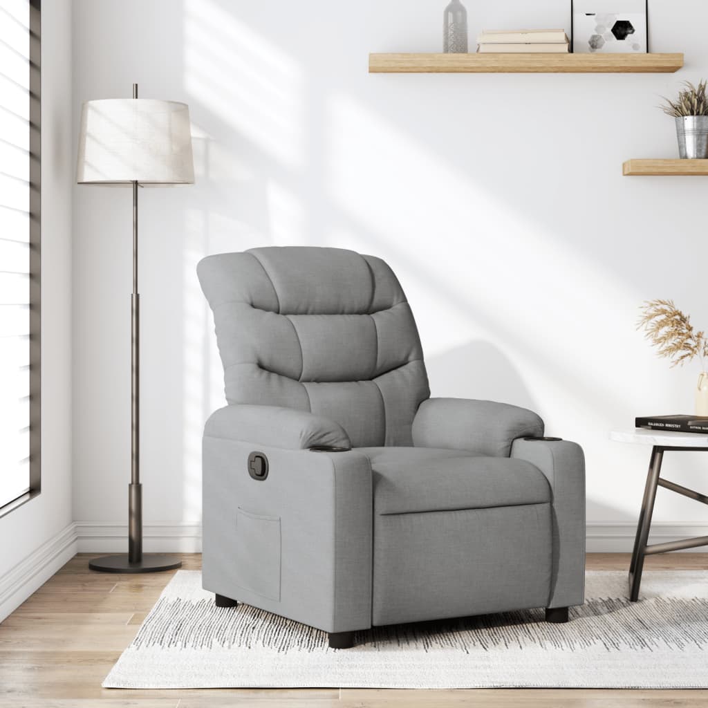 Fauteuil verstelbaar stof lichtgrijs is nu te koop bij PeponiXL, paradijselijk wonen!