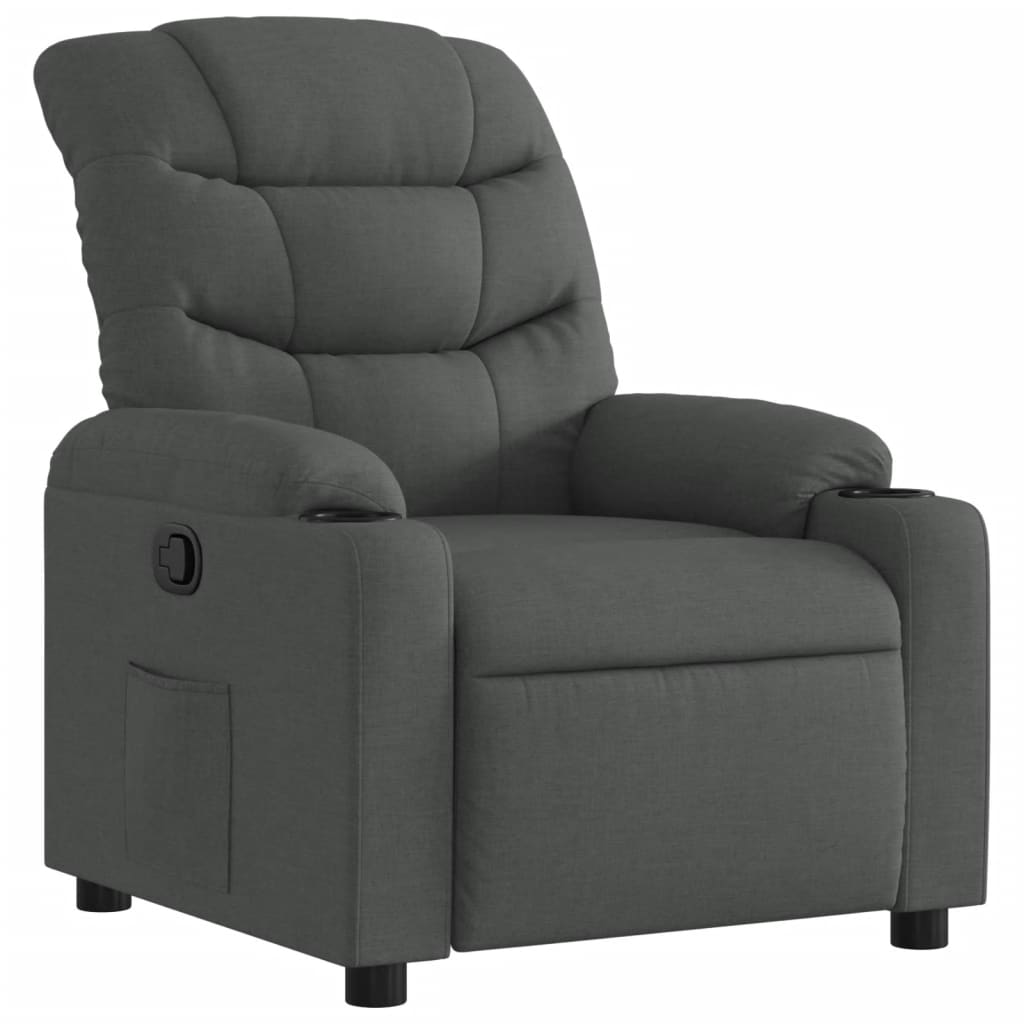 Fauteuil verstelbaar stof donkergrijs is nu te koop bij PeponiXL, paradijselijk wonen!