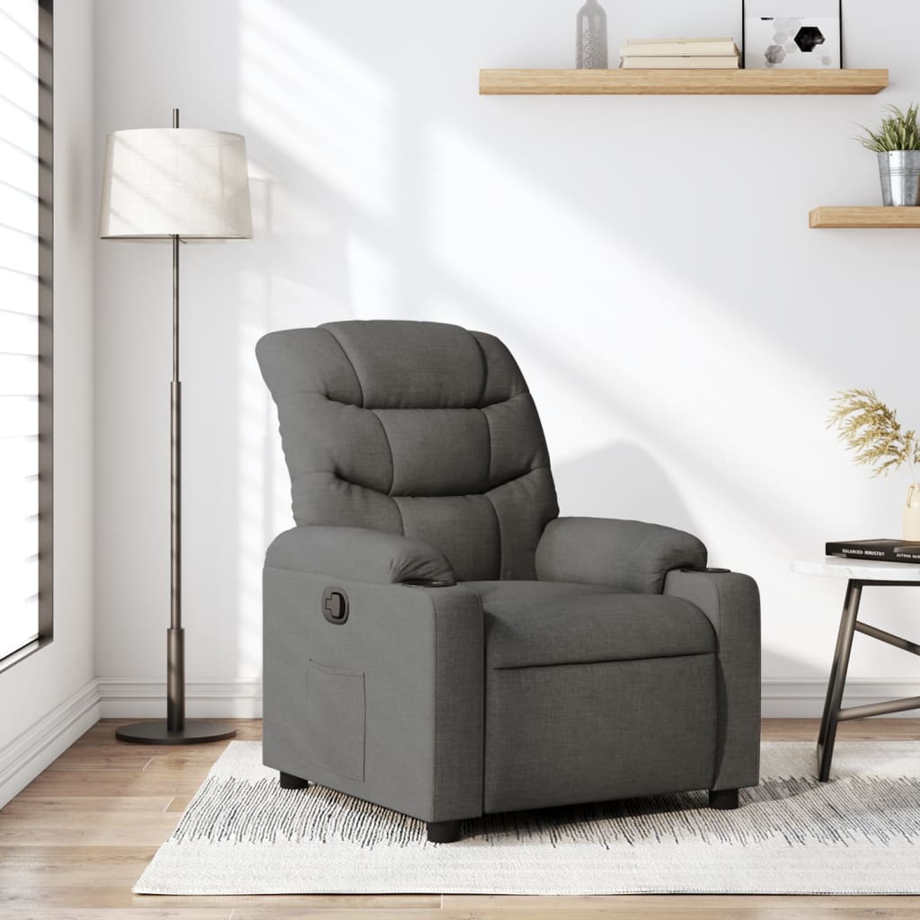 Fauteuil verstelbaar stof donkergrijs is nu te koop bij PeponiXL, paradijselijk wonen!