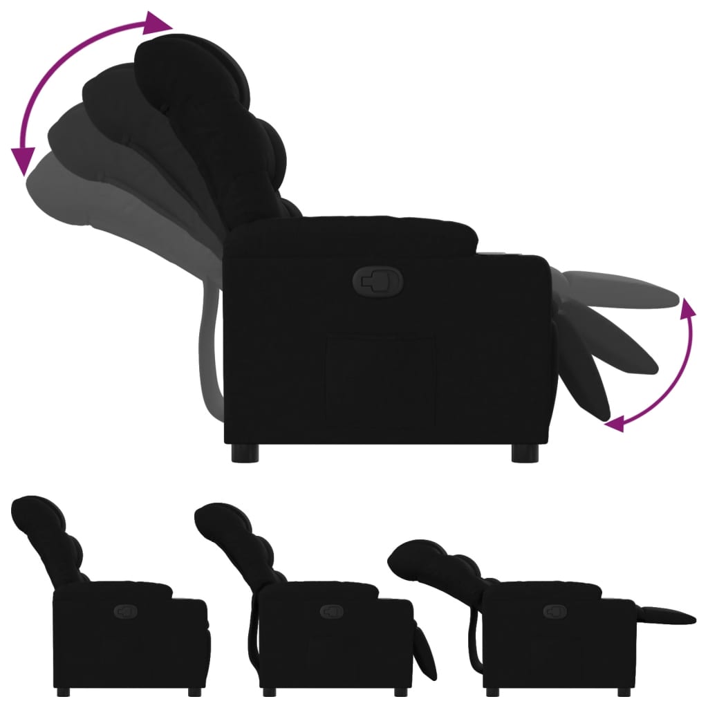 Fauteuil verstelbaar stof zwart is nu te koop bij PeponiXL, paradijselijk wonen!