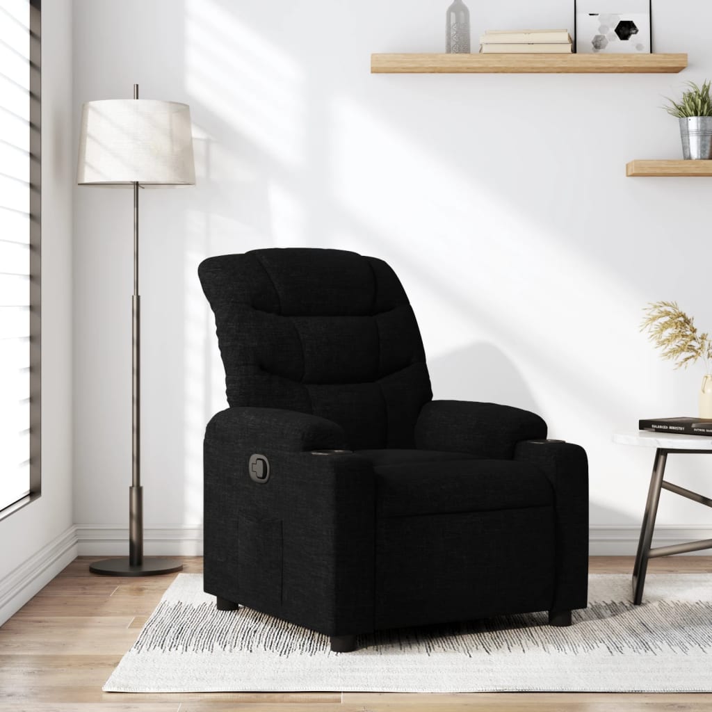 Fauteuil verstelbaar stof zwart is nu te koop bij PeponiXL, paradijselijk wonen!