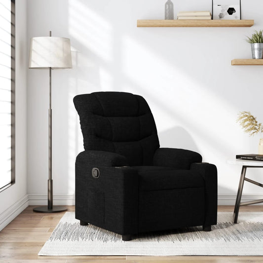 Fauteuil verstelbaar stof zwart is nu te koop bij PeponiXL, paradijselijk wonen!