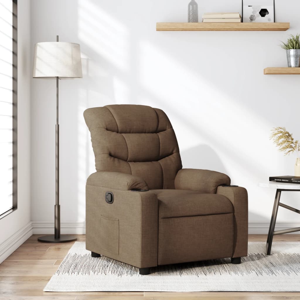 Fauteuil verstelbaar stof bruin is nu te koop bij PeponiXL, paradijselijk wonen!