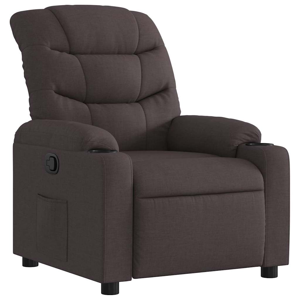 Fauteuil verstelbaar stof donkerbruin is nu te koop bij PeponiXL, paradijselijk wonen!