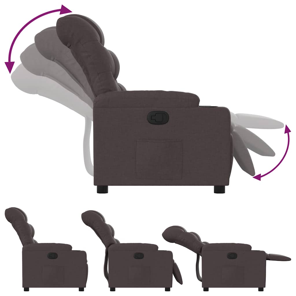 Fauteuil verstelbaar stof donkerbruin is nu te koop bij PeponiXL, paradijselijk wonen!