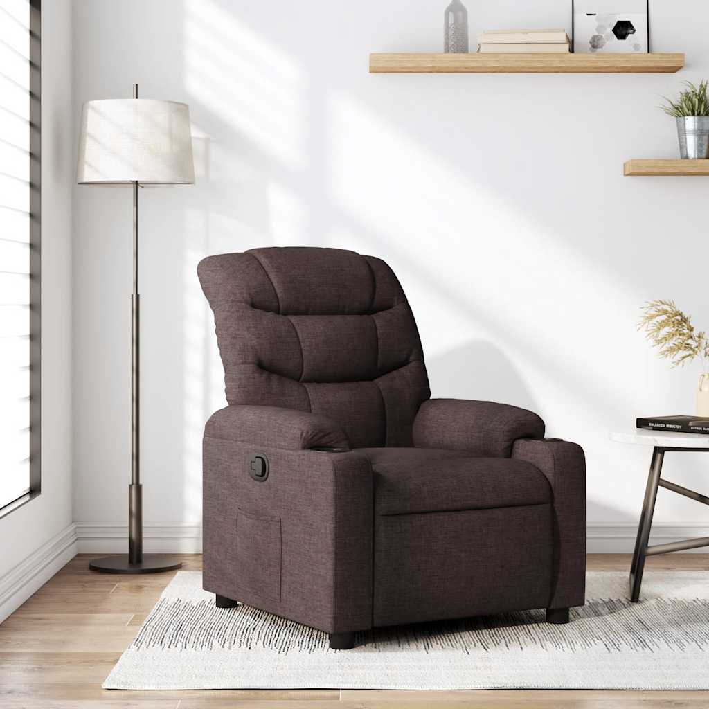 Fauteuil verstelbaar stof donkerbruin is nu te koop bij PeponiXL, paradijselijk wonen!