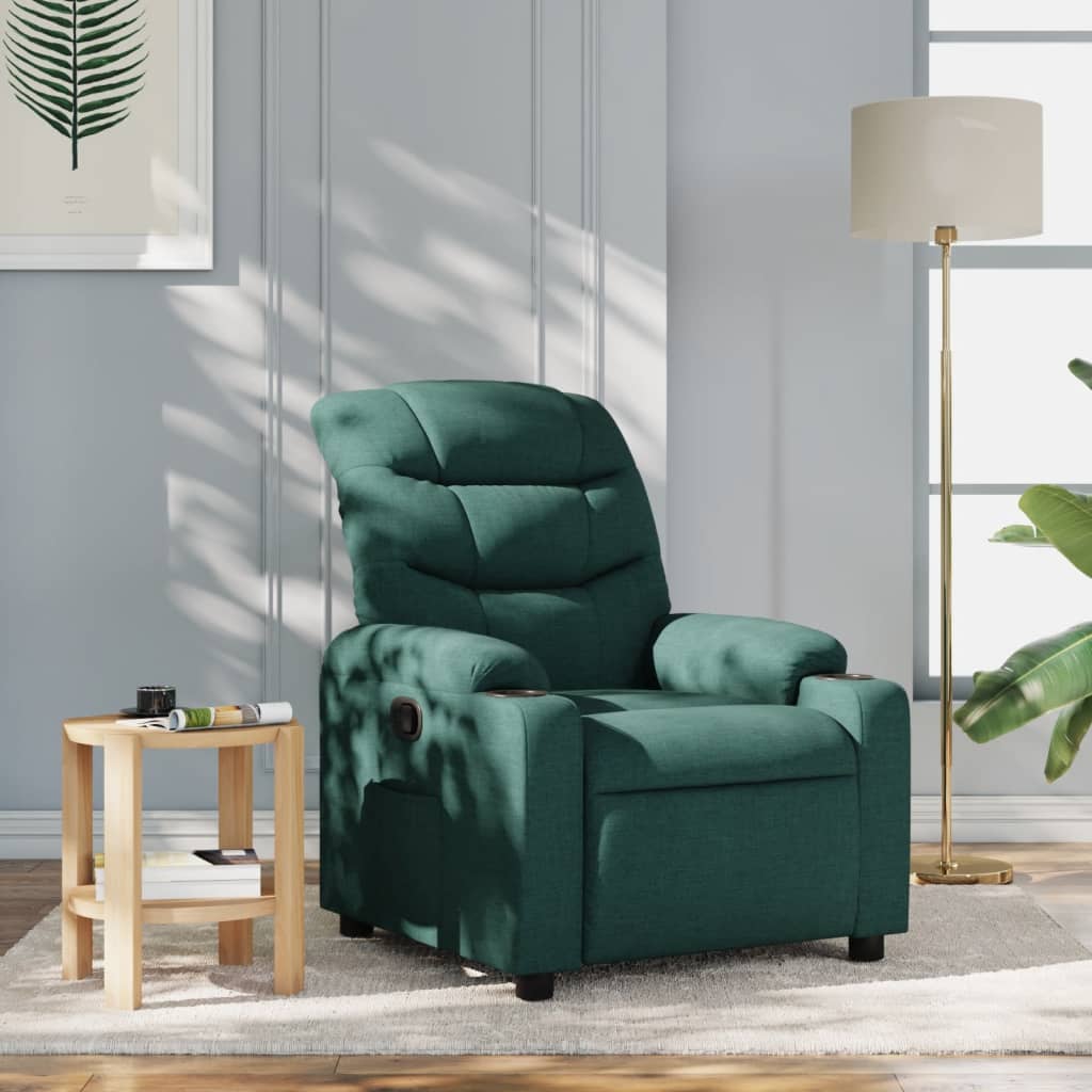 Fauteuil verstelbaar stof donkergroen is nu te koop bij PeponiXL, paradijselijk wonen!