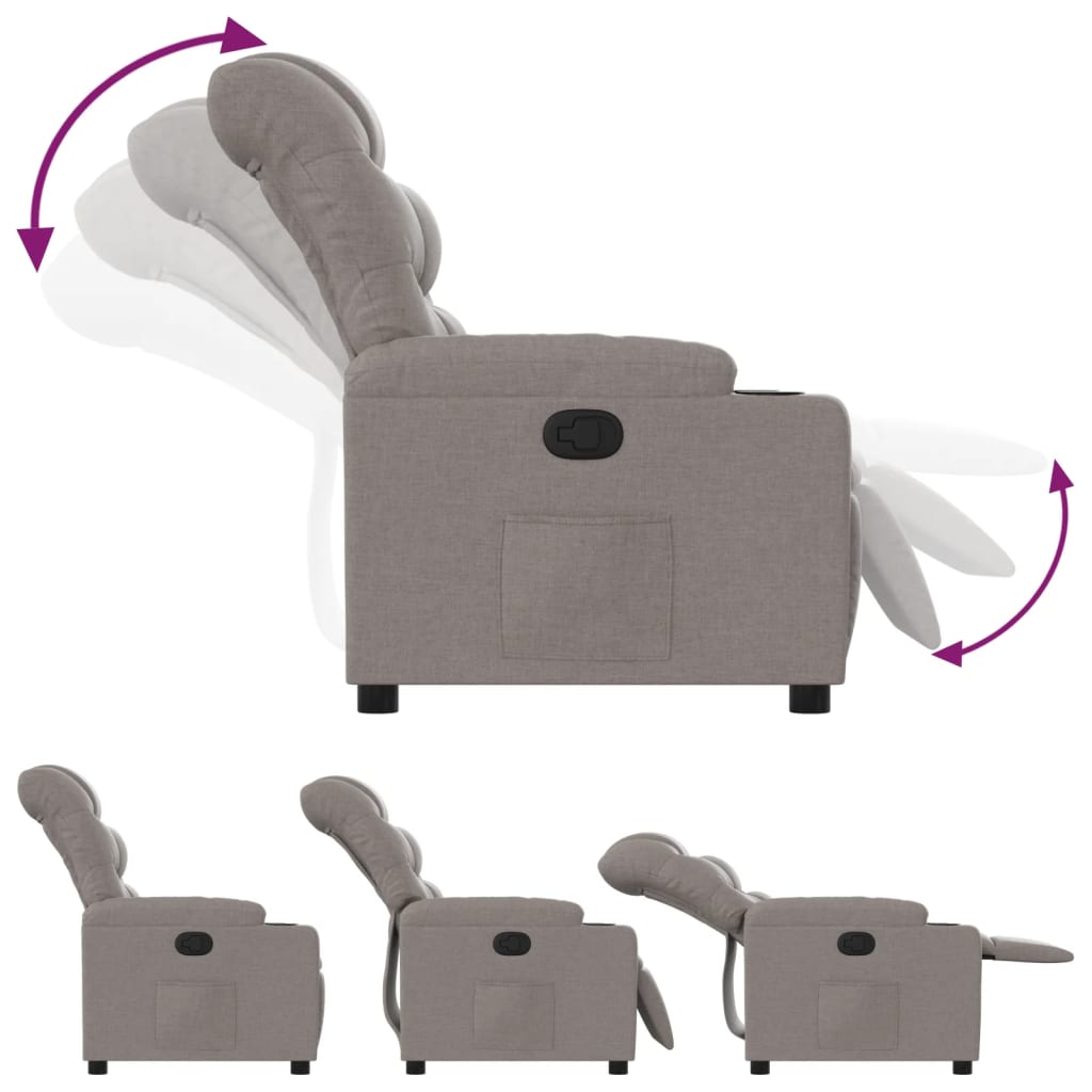 Fauteuil verstelbaar stof taupe is nu te koop bij PeponiXL, paradijselijk wonen!