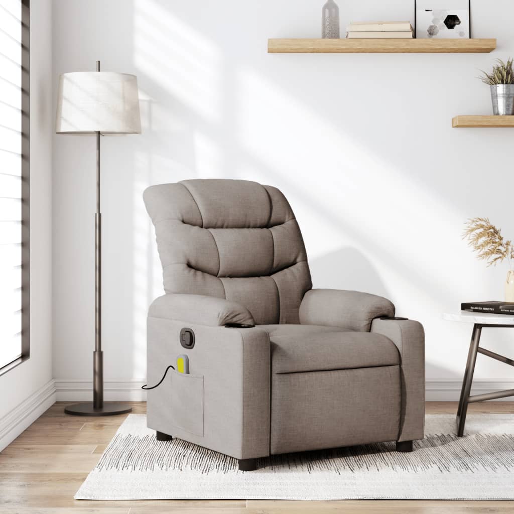 Massagestoel verstelbaar stof taupe is nu te koop bij PeponiXL, paradijselijk wonen!