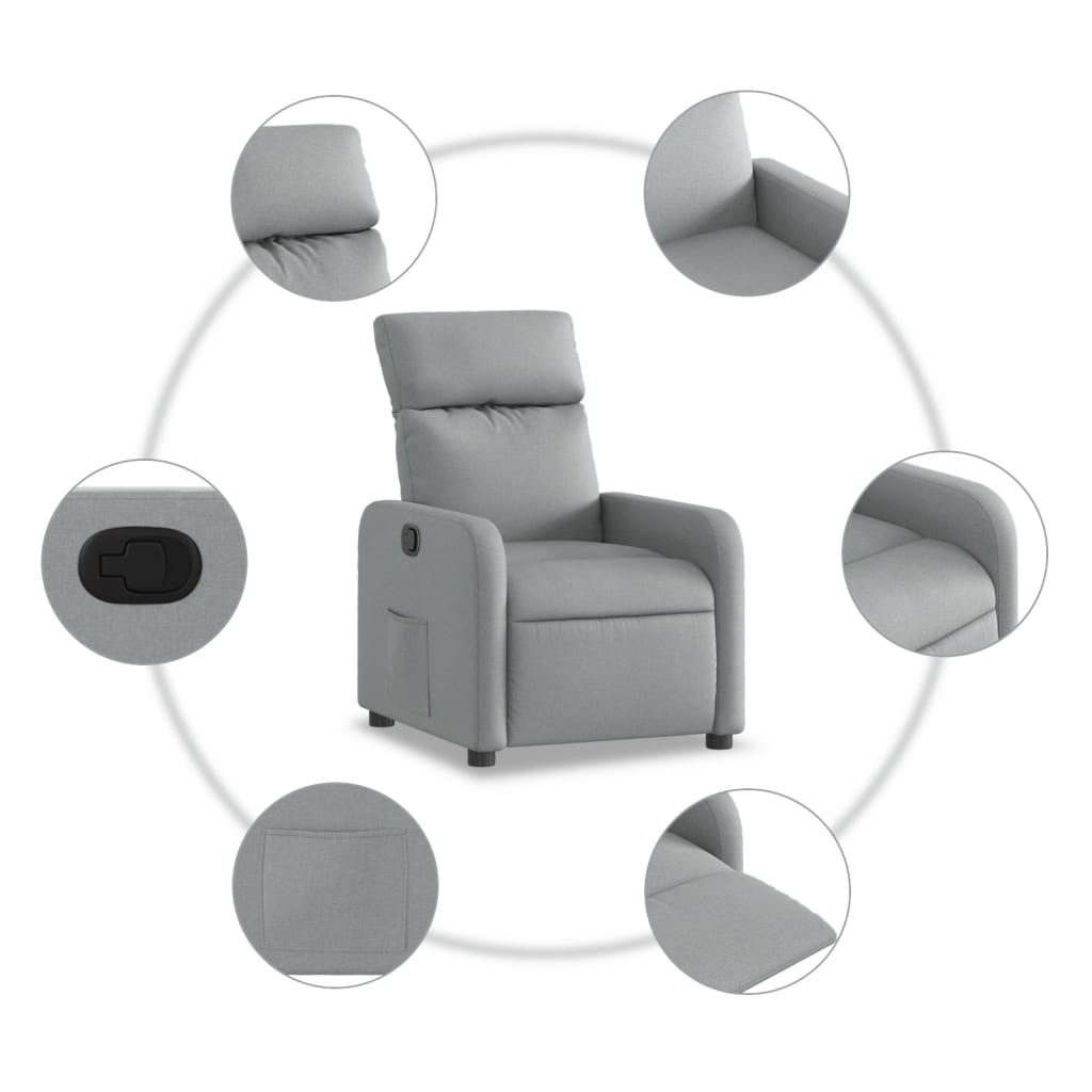 Fauteuil verstelbaar stof lichtgrijs is nu te koop bij PeponiXL, paradijselijk wonen!