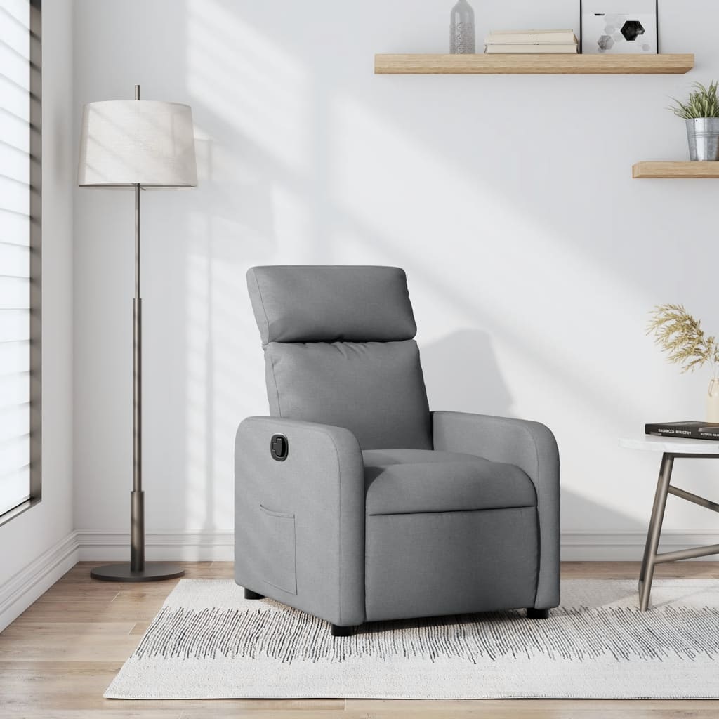 Fauteuil verstelbaar stof lichtgrijs is nu te koop bij PeponiXL, paradijselijk wonen!