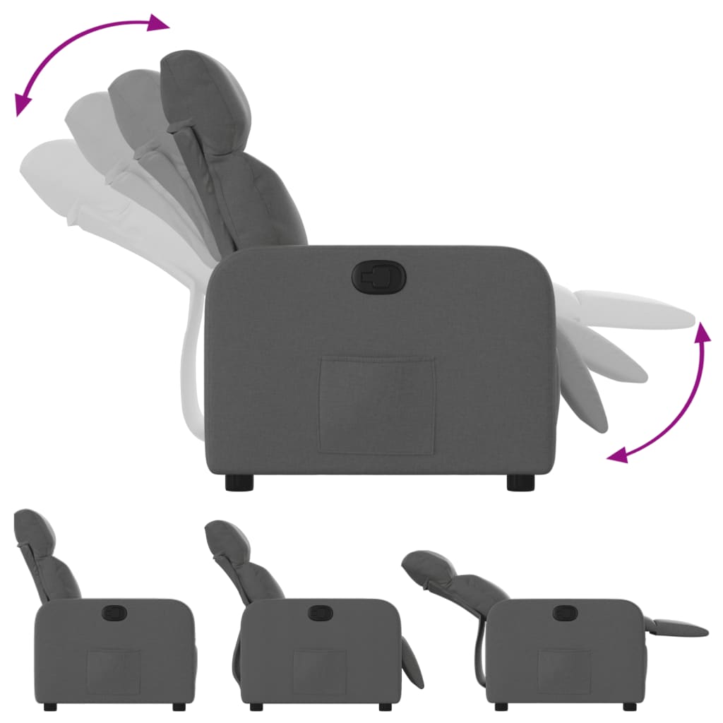 Fauteuil verstelbaar stof donkergrijs is nu te koop bij PeponiXL, paradijselijk wonen!