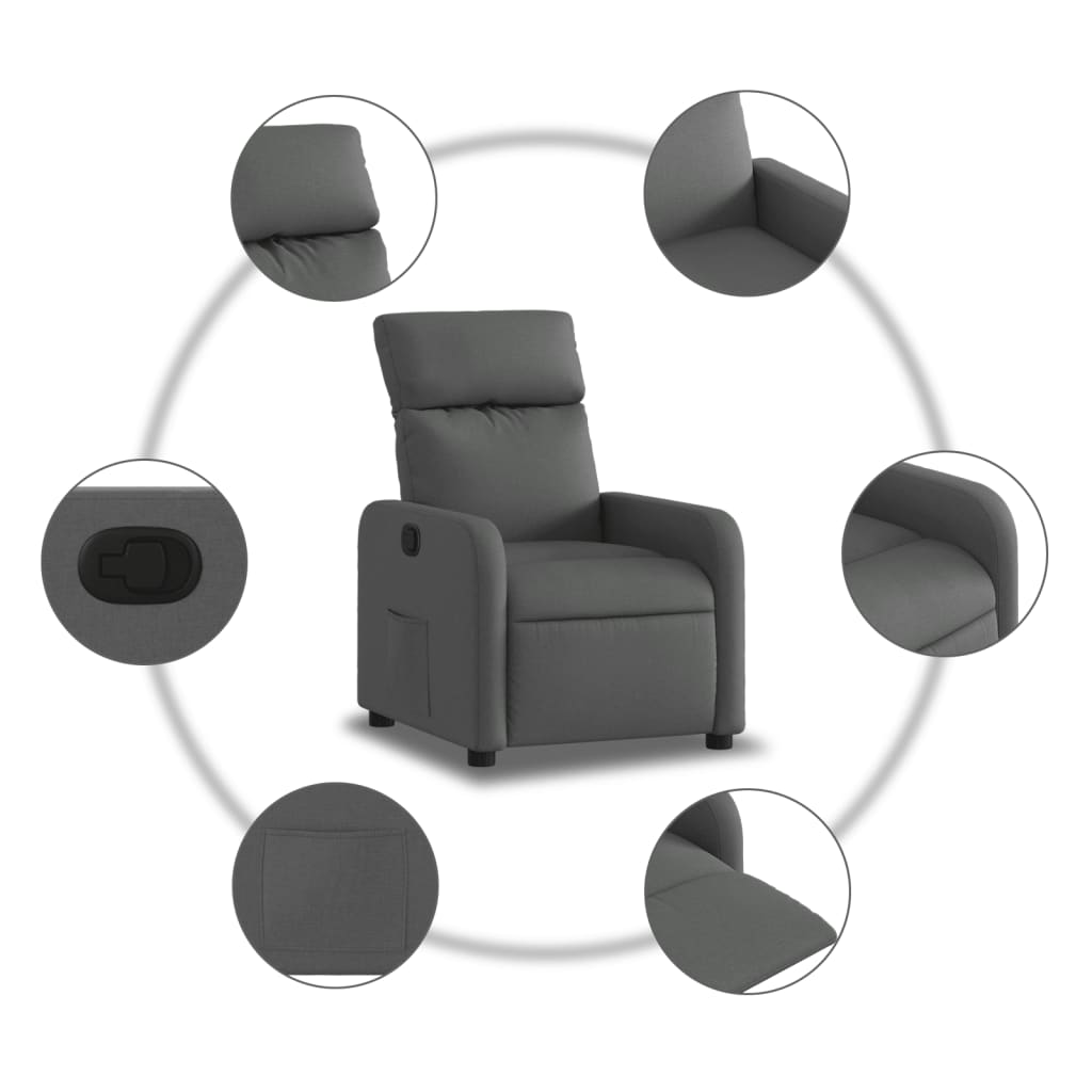 Fauteuil verstelbaar stof donkergrijs is nu te koop bij PeponiXL, paradijselijk wonen!