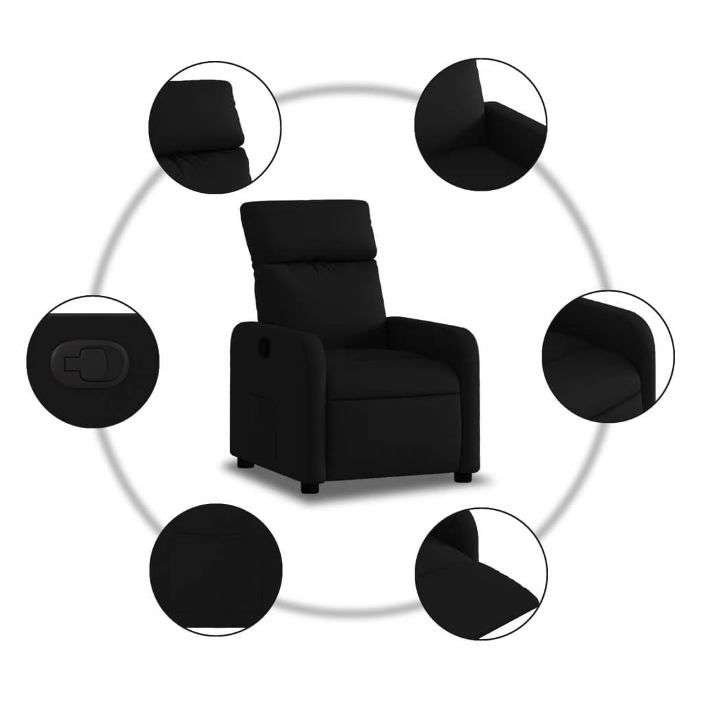 Fauteuil verstelbaar stof zwart is nu te koop bij PeponiXL, paradijselijk wonen!