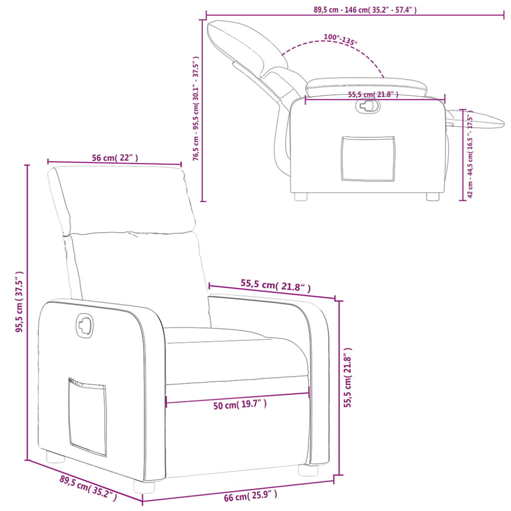 Fauteuil verstelbaar stof crèmekleurig is nu te koop bij PeponiXL, paradijselijk wonen!