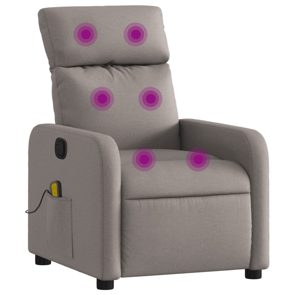 Massagestoel verstelbaar stof taupe is nu te koop bij PeponiXL, paradijselijk wonen!