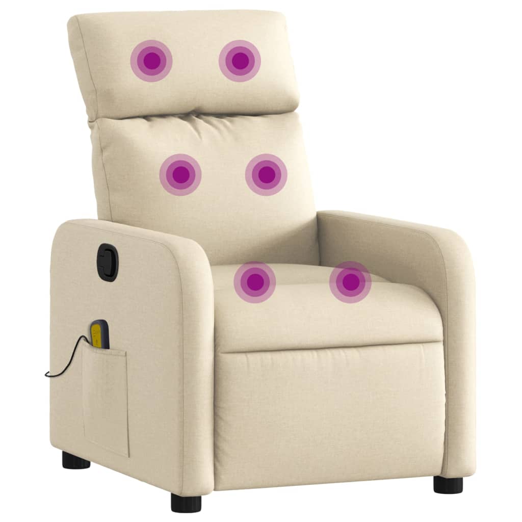 Massagestoel verstelbaar stof crèmekleurig is nu te koop bij PeponiXL, paradijselijk wonen!