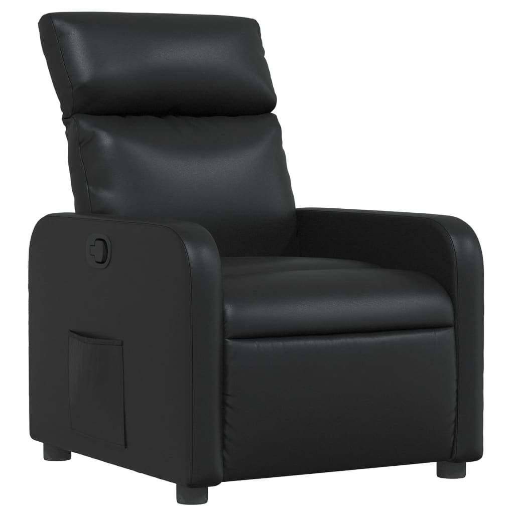 Fauteuil verstelbaar kunstleer zwart is nu te koop bij PeponiXL, paradijselijk wonen!
