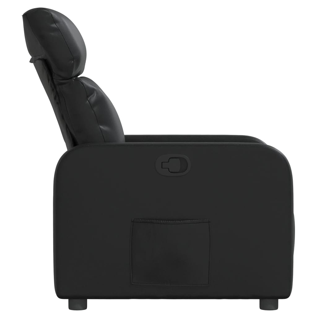 Fauteuil verstelbaar kunstleer zwart is nu te koop bij PeponiXL, paradijselijk wonen!