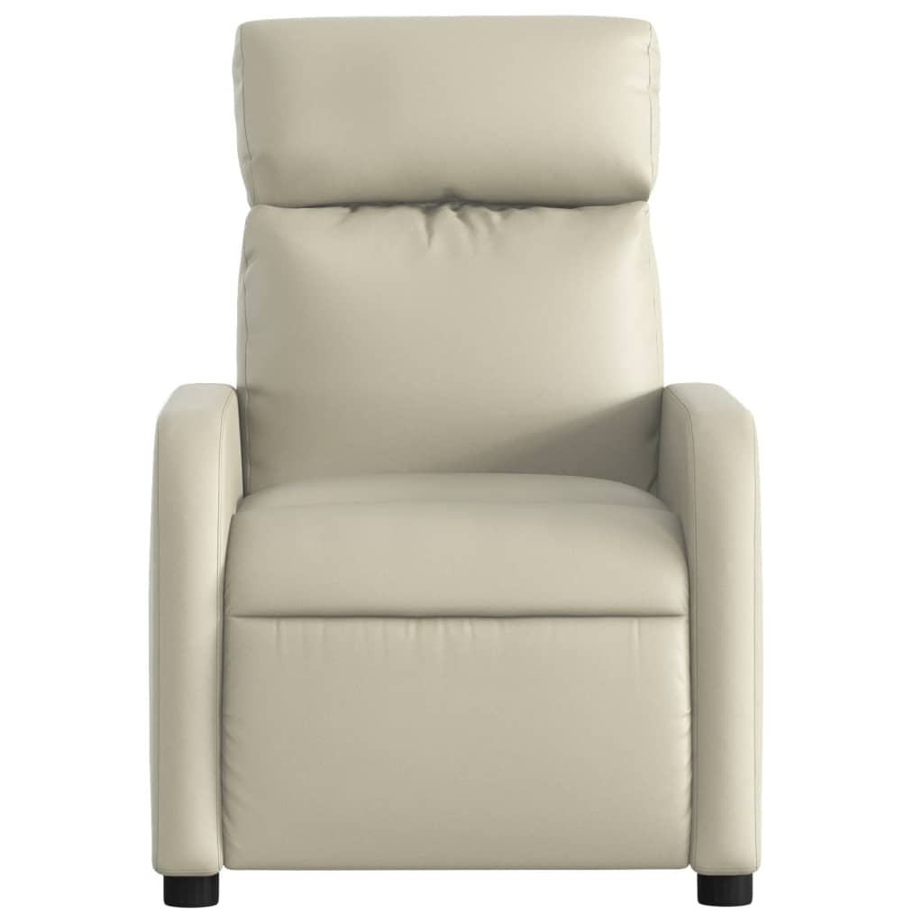 Fauteuil verstelbaar kunstleer crèmekleurig is nu te koop bij PeponiXL, paradijselijk wonen!