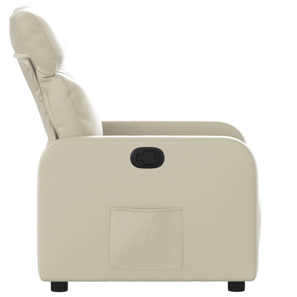 Fauteuil verstelbaar kunstleer crèmekleurig is nu te koop bij PeponiXL, paradijselijk wonen!