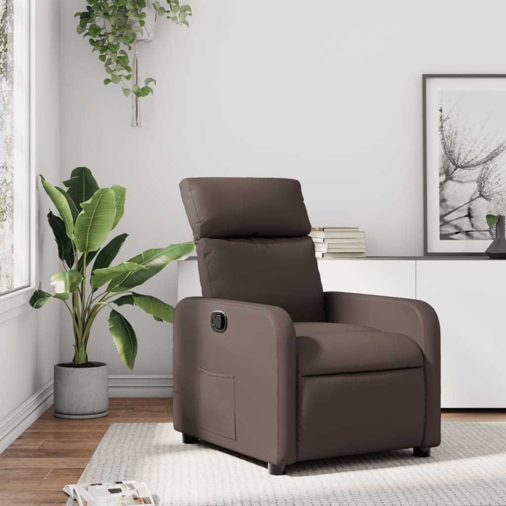 Fauteuil verstelbaar kunstleer bruin is nu te koop bij PeponiXL, paradijselijk wonen!