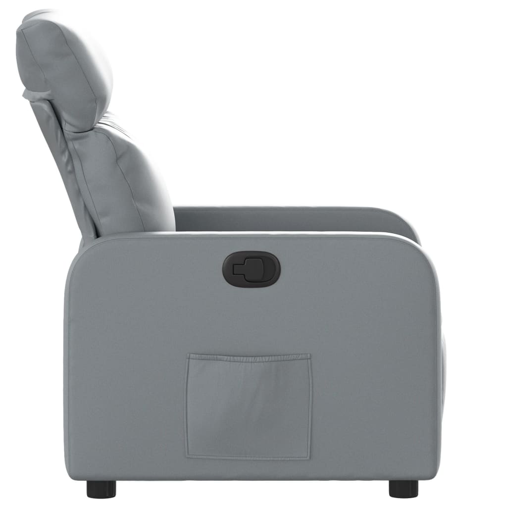 Fauteuil verstelbaar kunstleer grijs is nu te koop bij PeponiXL, paradijselijk wonen!