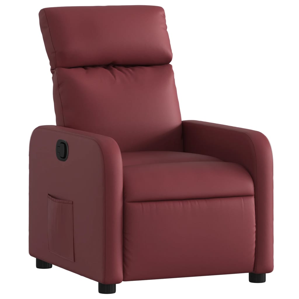 Fauteuil verstelbaar kunstleer wijnrood is nu te koop bij PeponiXL, paradijselijk wonen!