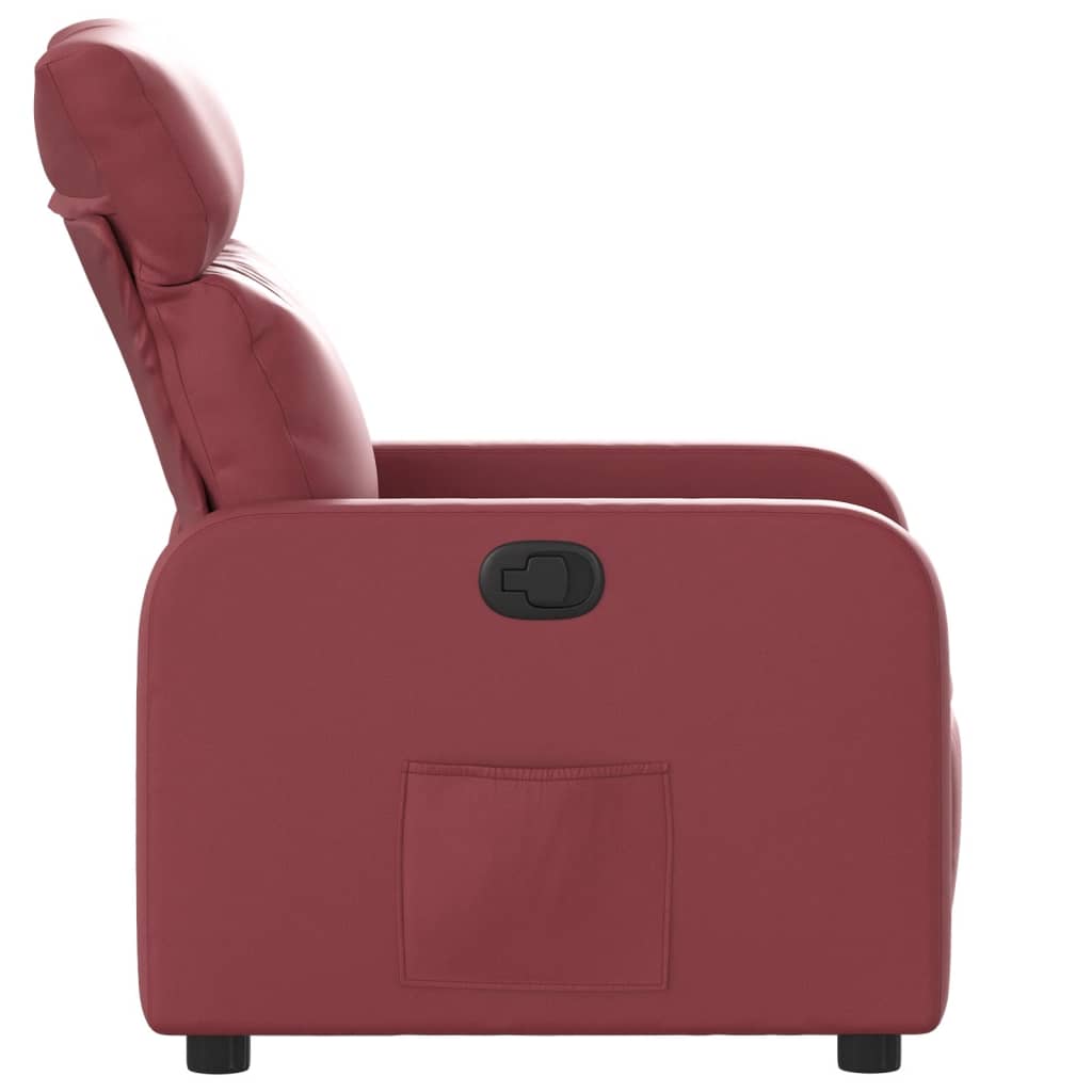 Fauteuil verstelbaar kunstleer wijnrood is nu te koop bij PeponiXL, paradijselijk wonen!