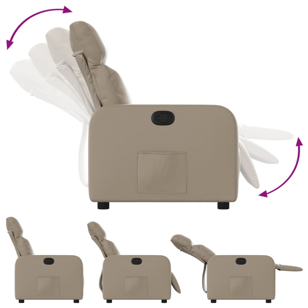 Fauteuil verstelbaar kunstleer cappuccinokleurig is nu te koop bij PeponiXL, paradijselijk wonen!