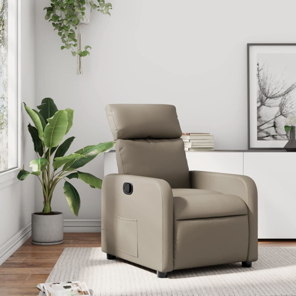 Fauteuil verstelbaar kunstleer cappuccinokleurig is nu te koop bij PeponiXL, paradijselijk wonen!