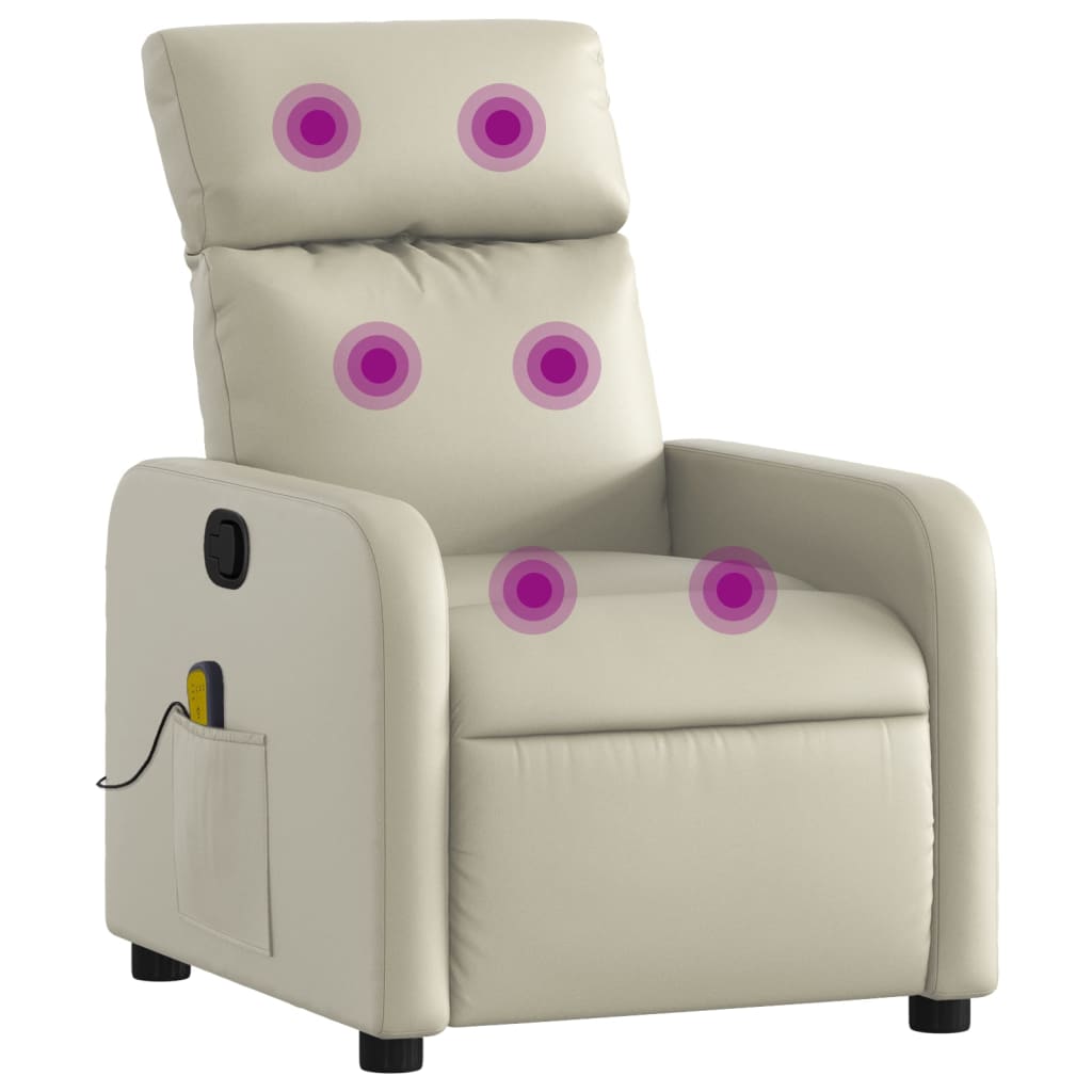 Massagestoel verstelbaar kunstleer crème is nu te koop bij PeponiXL, paradijselijk wonen!