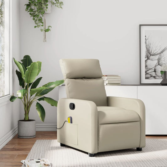 Massagestoel verstelbaar kunstleer crème is nu te koop bij PeponiXL, paradijselijk wonen!