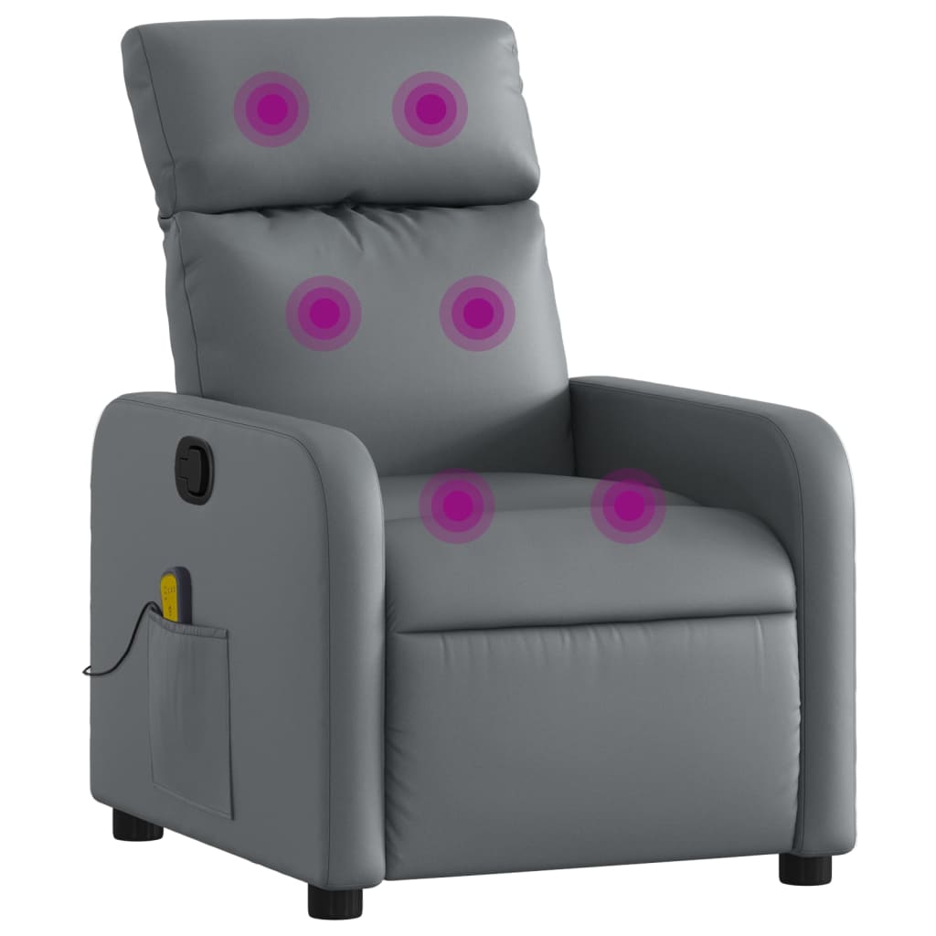 Massagestoel verstelbaar kunstleer grijs is nu te koop bij PeponiXL, paradijselijk wonen!