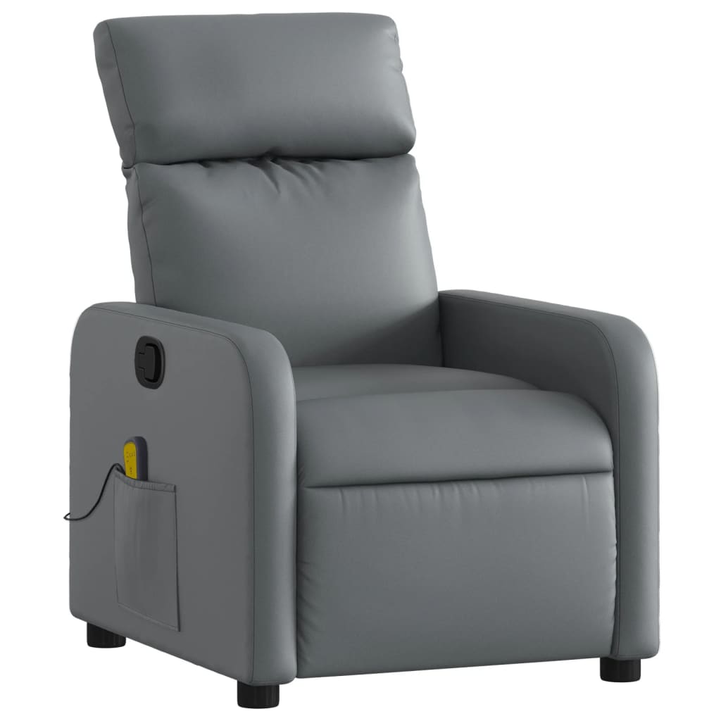 Massagestoel verstelbaar kunstleer grijs is nu te koop bij PeponiXL, paradijselijk wonen!
