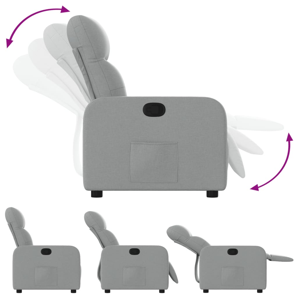Fauteuil verstelbaar stof lichtgrijs is nu te koop bij PeponiXL, paradijselijk wonen!