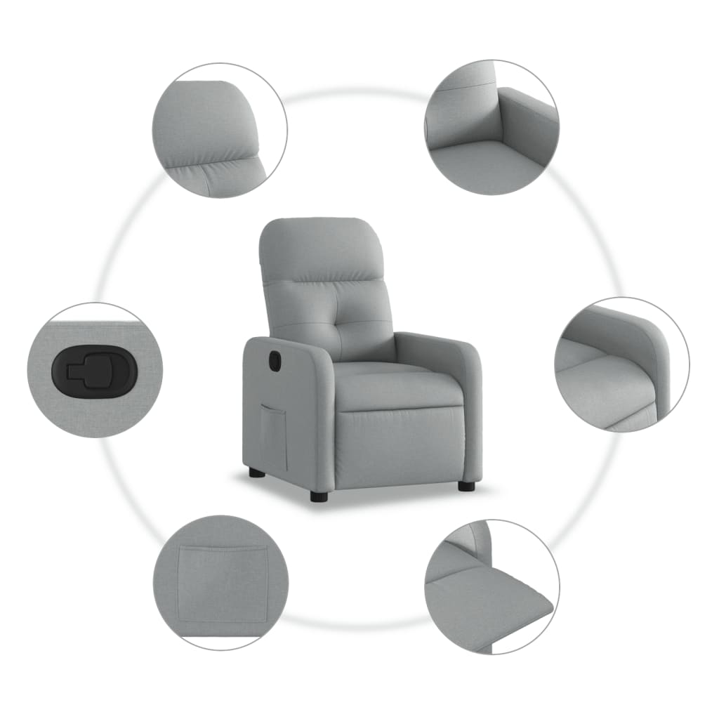 Fauteuil verstelbaar stof lichtgrijs is nu te koop bij PeponiXL, paradijselijk wonen!