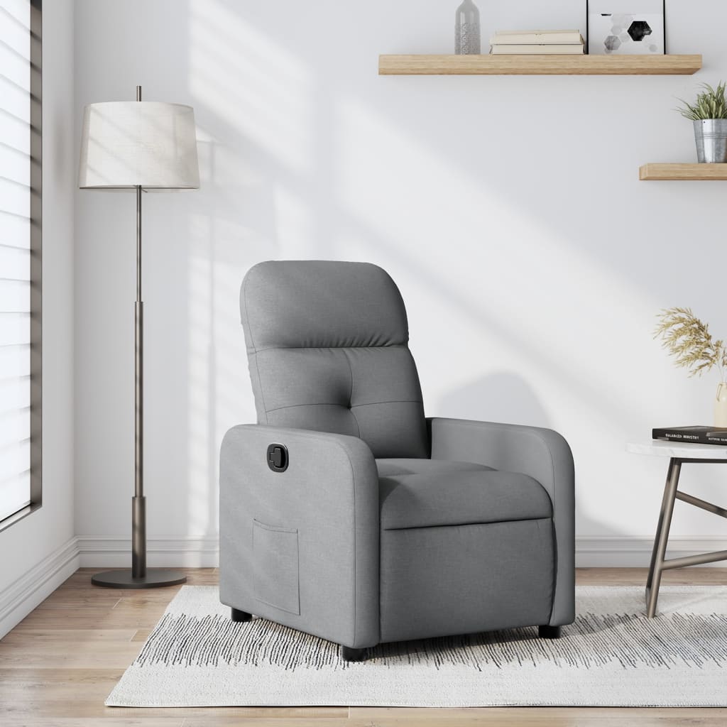 Fauteuil verstelbaar stof lichtgrijs is nu te koop bij PeponiXL, paradijselijk wonen!