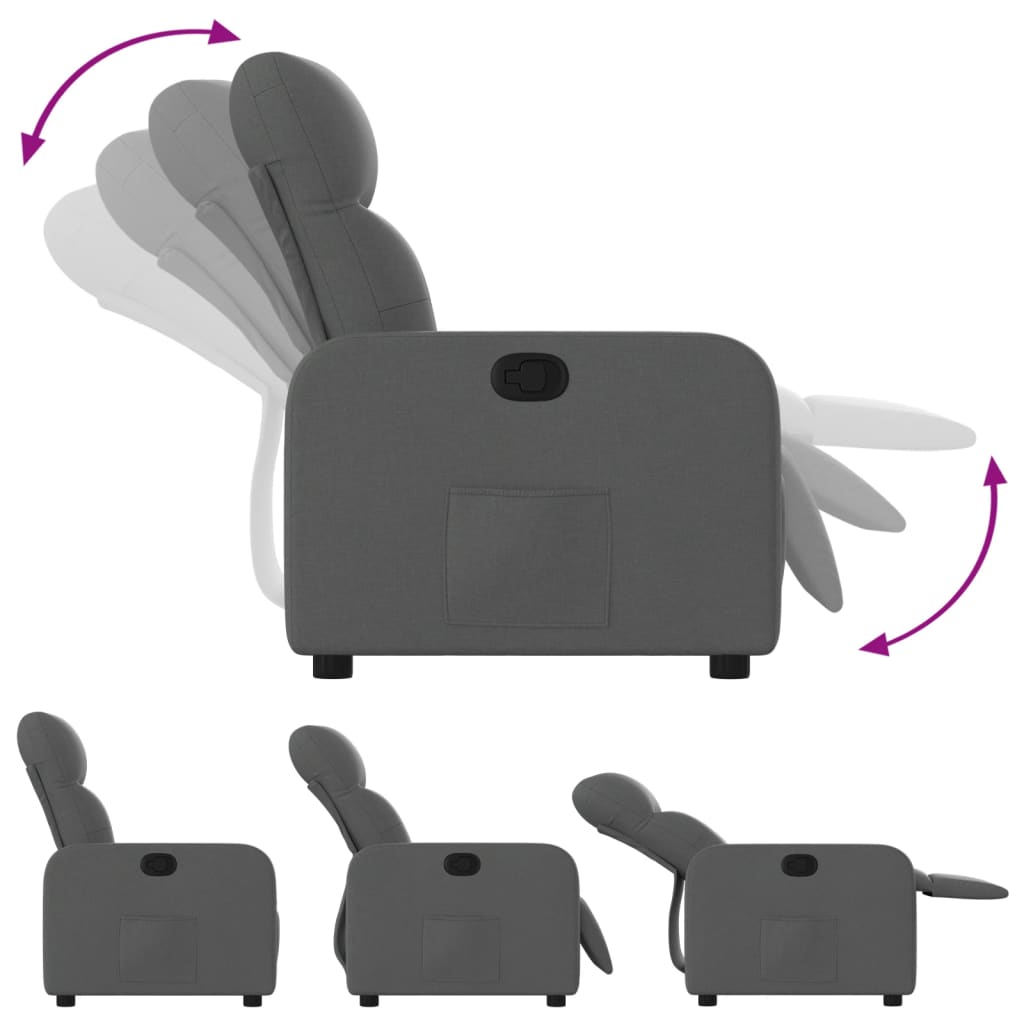 Fauteuil verstelbaar stof donkergrijs is nu te koop bij PeponiXL, paradijselijk wonen!