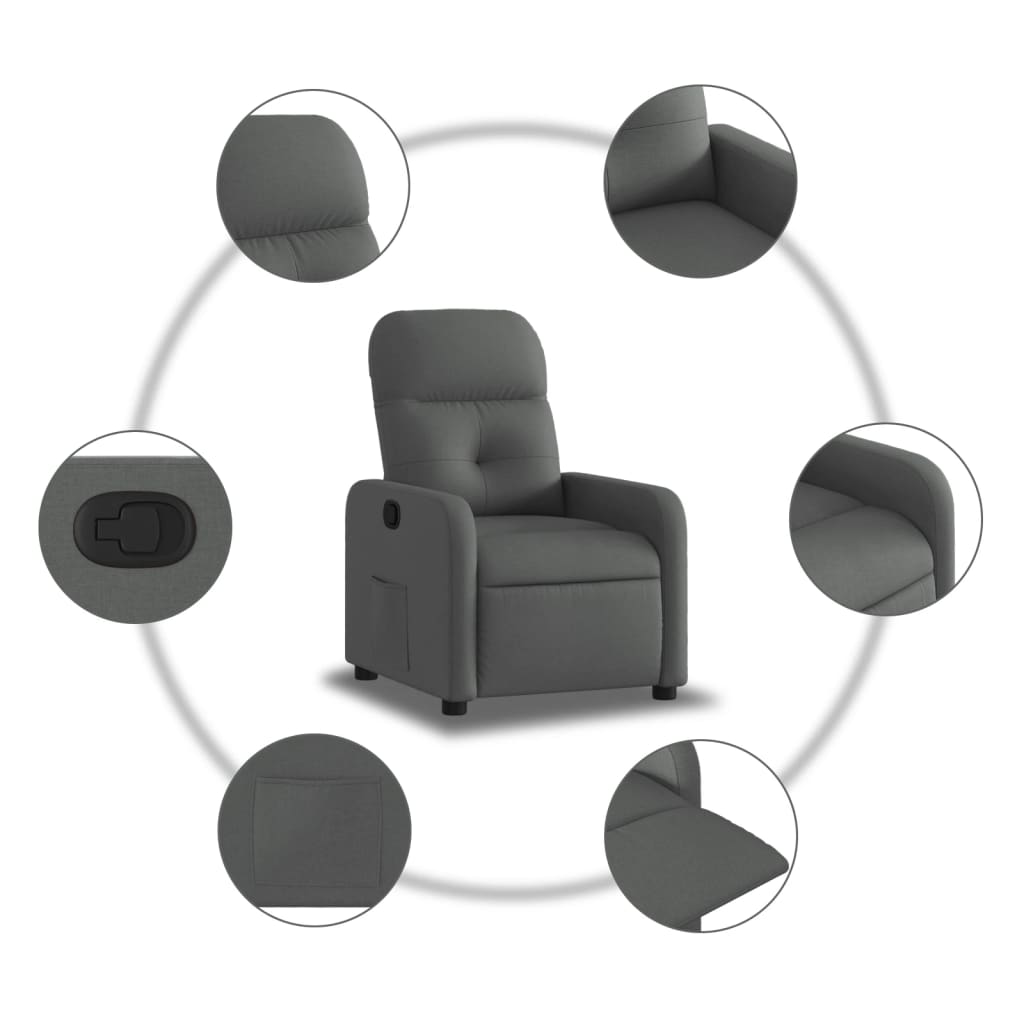 Fauteuil verstelbaar stof donkergrijs is nu te koop bij PeponiXL, paradijselijk wonen!